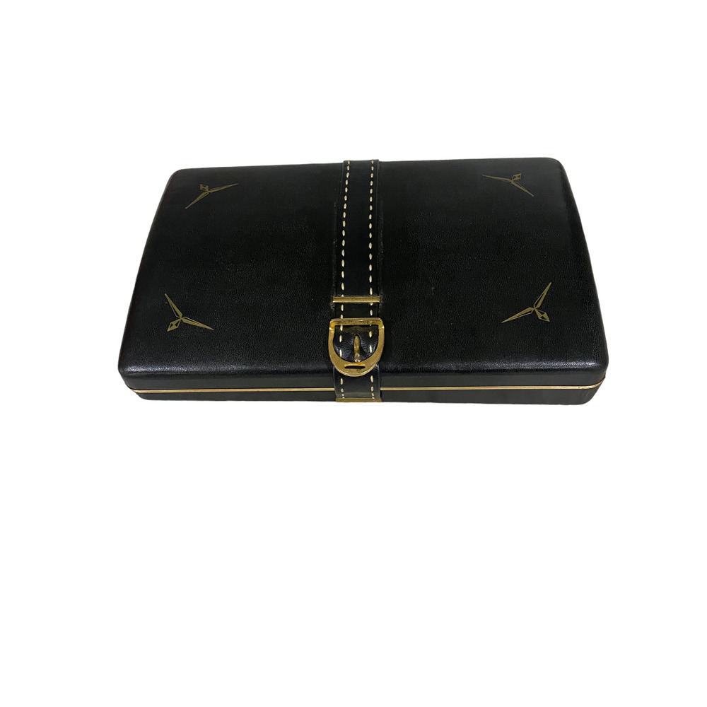 Vintage 50's MCM Men's Shields Faux Leather Velvet Jewelry Box